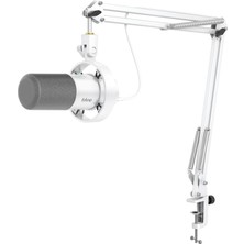 Odea Tr Boom Kollu Dinamik Mikrofon, Stüdyo Vokal Xlr Mikrofon, Podcast USB Mikrofon Seti, Sessiz Düğmeli, Ses Düğmesi, Kulaklık Jakı, Akış Kaydı Için-Amplitank K688CT Beyaz