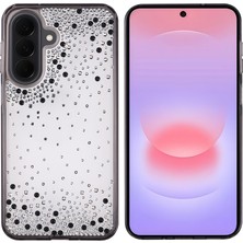 Noktaks Galaxy A57 Uyumlu Kılıf Koruyucu Damla Taşlı Şeffaf Pera Silikon Kapak - Siyah - T43311