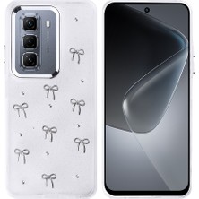 Noktaks Infinix Hot 50 4g Uyumlu Kılıf Airbag Tasarımlı Simli Şeffaf Kutup Kapak - Fiyonk - T36301