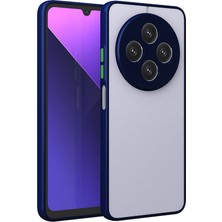 Noktaks Redmi 14C 4g Uyumlu Kılıf Arkası Buzlu Renkli Kenarlı Hux Kapak - Lacivert - T35299