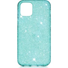 Noktaks iPhone 12 Mini Uyumlu Kılıf Simli Koruyucu Eni Kapak - Yeşil - T15282