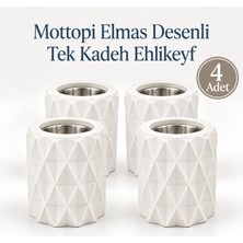 Mottopi Ehlikeyf4 Adet  Beyaz Elmas Desenli,1 Kadeh Yuvalı,metal Iç Hazneli,termojelli Soğutucu