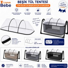 Loove Bebe Bebek Beşik Koruyucu Tenteli Tül Portatif Sallanır Anne Yanı Beşik Sepet Beşik Hamak Beşik Için Tül