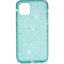 Noktaks iPhone 11 Pro Uyumlu Kılıf Simli Koruyucu Eni Kapak - Yeşil - T15280