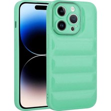 Noktaks iPhone 14 Pro Uyumlu Kılıf Kamera Korumalı Parlak Airbag'li Galya Kapak - Su Yeşil - T25269