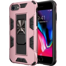 Noktaks iPhone 8 Uyumlu Kılıf Katlanabilir Standlı Koruyucu Volve Kapak - Rose Gold - T14095