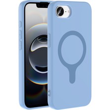 Noktaks iPhone 16E Uyumlu Kılıf Magsafe Destekli Aris Silikon Kapak - Baby Blue - T42744