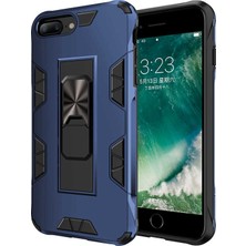 Noktaks iPhone 7 Plus Uyumlu Kılıf Katlanabilir Standlı Koruyucu Volve Kapak - Lacivert - T14098