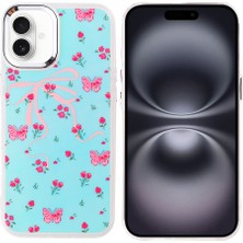 Noktaks iPhone 16 Uyumlu Kılıf Airbag Tasarımlı Desenli Hadra Kapak - Kelebek - T37723
