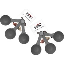 Odea Tr 6'li Gri Ölçü Kaşığı Seti (2 x 3'lü Takım) – 30 ml Plastik Gıda Ölçüm Kaşığı – Kahve, Mama, Baharat ve Toz Karışımlar Için Gıda Temasına Uygun Pratik Plastik Kaşık