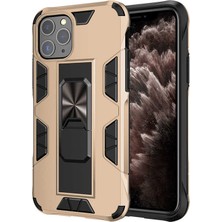 Noktaks iPhone 11 Pro Uyumlu Kılıf Katlanabilir Standlı Koruyucu Volve Kapak - Gold - T14105