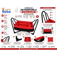 Loove Bebe Venüs Hamak Çift Kanca Sallama Metal Çerçeveli Elyaf Dolgulu Kolik Bebekler Için Hamak — Siyah Kırmızı