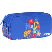 Odea Tr Kids Moster Baskılı Mavi Erkek Çocuk Okul Kalemliği Kalem Çantası - L5406