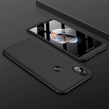 Noktaks Redmi Note 6 Pro Uyumlu Kılıf Alt Üst Geçmeli 3 Parça Ays Kapak - Siyah - T6812