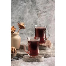 Hibana 55411 Keyifi Çay Bardağı Kulplu Sade 145 ml 6 Parça
