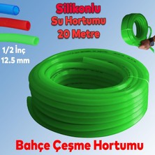Odea Tr Bahçe Çeşme Su Hortumu Iç Çap 1/2 Naturel Silikonlu Sulama Araç Yıkama Hortum 20 Metre