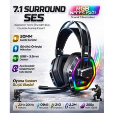 Odea Tr G607 USB 7.1 Rgb Mikrofonlu Profesyonel Gaming Kulaklık, E-Spor Kulaklığı, Siyah