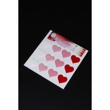Odea Tr Renk Kırmızı Kalp 12 Adet Hazır Kendinden Yapışkanlı Sticker Mühür RM2119