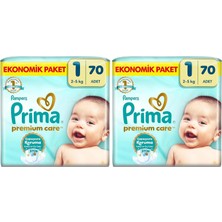 Odea Tr Bebek Bezi Premium Care 1 Numara 70 Adet Yenidoğan Ekonomik Paket (2 Paketi)