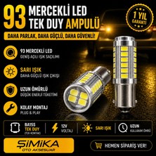 Şimika 93 Mercekli LED Turuncu Sinyal Ampulü Tek Duy 12V 2 Adet