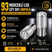 Şimika 93 Mercekli Beyaz LED Stop ve Sinyal Ampulü 12V 2 Adet
