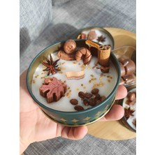 Opulent Accessories Büyük Boy Teneke Kutu Mum %100 Soya Wax Sonbahar Kış Temali, Doğumgünü,yeni Yıl, Yeni Ev,yeni Iş Dekoratif Hediyelik Mum