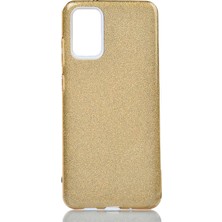 Noktaks Galaxy S20 Plus Uyumlu Kılıf Koruyucu Simli Shining Silikon - Gold - T12952