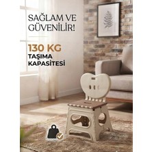 Bahometr Lüks Sağlam Dayanıklı Kullanışlı Şık Katlanır Tabure MA115 Bej ( 1 Adet )