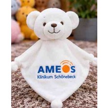 Toys Beyaz Ayıcık Uyku Arkadaşı Bebek Peluş Güven Battaniyesi 27 cm