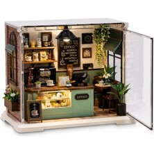 Odea Vardem Oyuncak Işıklı Kendin Yap Minyatür Kahve Dükkanı Seti 90 Parça, LED Işıklı Dıy Mini Kafe Maketi, El Becerisi ve Yaratıcılık Geliştirici Oyuncak, 8+ Yaş EP604