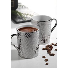 Odea Platin Renkli 2'li Mug Bardak Seti, 260 ml Kapasite ile