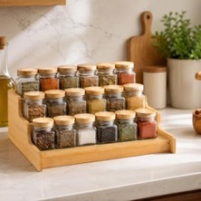 Odea Bambu 3 Katlı Baharatlık Organizer, Mutfakta Yer Tasarrufu