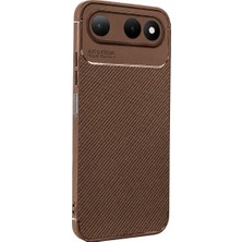 Efnaz Style Tecno Spark 50 5g Auto Focus Karbon Kapak - Kahverengi