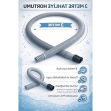 Odea 3 Metre Esnek Pvc Su Tahliye Hortumu, Bulaşık ve Çamaşır Makinesi Uyumlu