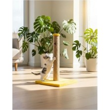 Odea Peluş Kedi Tırmalama Tahtası 52 cm Sarı Renk Eğlenceli Oyun