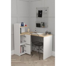 Odea Dolaplı ve Kitaplıklı L Şeklinde Çalışma Masası ile Modern Ofis
