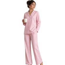 Confeo C840-963 Kadın Önü Düğmeli Uzunkol Dokuma Pijama Takım