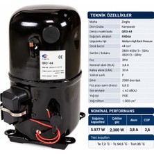 Zingfa Qr3-44 R404A Sanayi Tipi Soğutma Kompresörü – 380V Trifaze