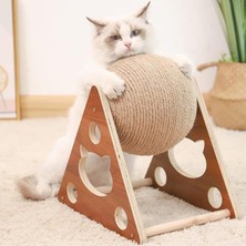 Odea Ahşap Ipli Kedi Oyuncağı, Tırmalama Topu, Eğlenceli Aktiviteler Için