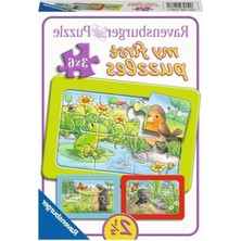 Odea Hayvan Temalı Çocuk Puzzle, 3x6 Parça Seti
