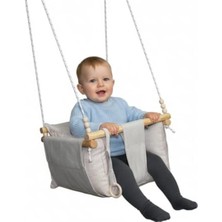 Odea Krem Renkli Ahşap Çocuk Salıncağı, Yastık ve Diş Halkası ile