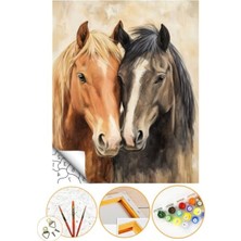 Odea Numaralı Tuval Boyama Seti, Fırça ve Boya ile 40X50CM Ölçülerde