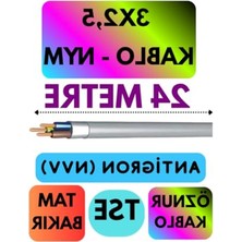 Odea 24 Metre Uzunluğunda Gri Nym Antigron Kablo, 3x2.5