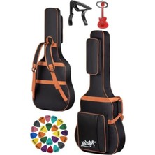 Odea Gigbag Klasik Gitar Çantası, Kalın Yapı, Siyah ve Turuncu Aksesuar