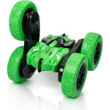 Odea Vardem Uzaktan Kumandalı Full Fonksiyon Şarjlı 2.4 Ghz 4 Teker Akrobat Araba, Çift Taraflı Sürüş Özellikli Işıklı Stunt Car, Kumandalı Takla Atan Oyuncak Araç Hg4-04 (Mavi)