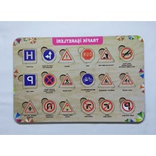 Odea Ahşap Trafik Işaretleri Puzzle, Eğitici ve Eğlenceli Oyuncak Seti