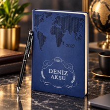 Bk Gift Kişiye Özel 378 Termo Deri Tarihli Ajanda & Siyah Touch Pen Tükenmez Kalem-6