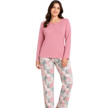 Confeo C841-001 Kadın Patlı Uzunkol Pijama Takım