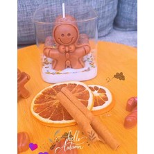 Opulent Accessories Kurabiye Adam Bardak Mum, Dekoratif Hediyelik Mum, Doğumgünü, Yeni Ev Yeni Iş Ev Dekorasyon Ürünü Sonbahar Kış, Yeni Yıl