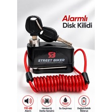 Street Biker Alarmlı Disk Kilidi 110 Desibel - Titreşim Sensörlü Motosiklet | Bisiklet | Elektrikli Scooter | E Bisiklet
